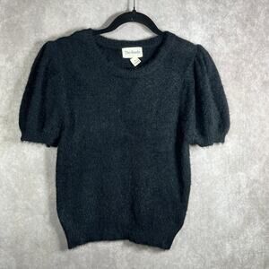 The Reeds Sweater Womens‎ Medium Blue Puff Short Sleeves Crew Neck Pullover